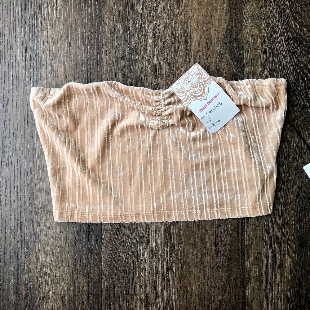 Hazel Boutique Strapless Crop Top